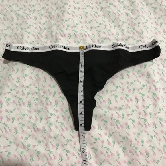 NEW Calvin Klein Carousel Logo XL Cotton Black White Thong Panty - Picture 3 of 5